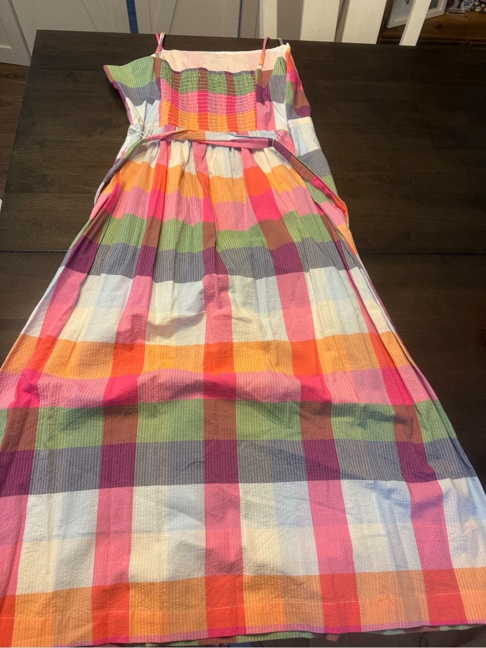 kate spade target Multicolor Plaid Midi Dress in Pink, Orange, Green, Purple - Picture 5 of 5